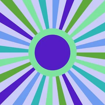 Bright radial gradient light rays with vibrant colors and central circle Stock Illustration