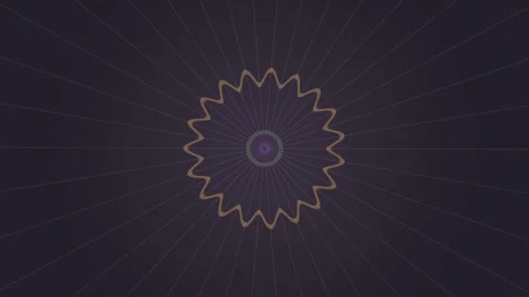 Bright radial pattern with lines and waves on dark Stock Footage 339574989