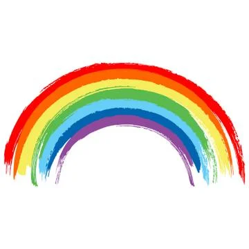 Bright rainbow arch isolated on white background Stock Illustration