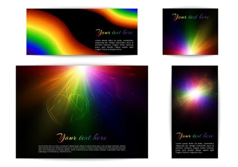 Bright rainbow banners Stock Illustration