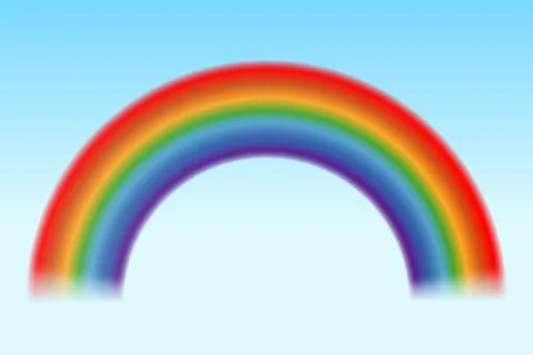 Bright rainbow blue sky Ilustración de archivo