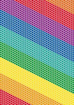 Bright rainbow dotted diagonal background Stock Illustration