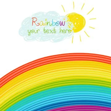 Bright rainbow illustration Stock Illustration