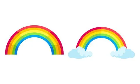 Bright Rainbow With Soft Clouds For Kids Posters And Cheerful Visual Themes Stock Illustration