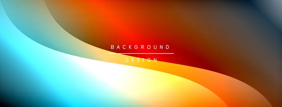 Bright rainbow style color gradient with curve round shape line background Illustrazione stock