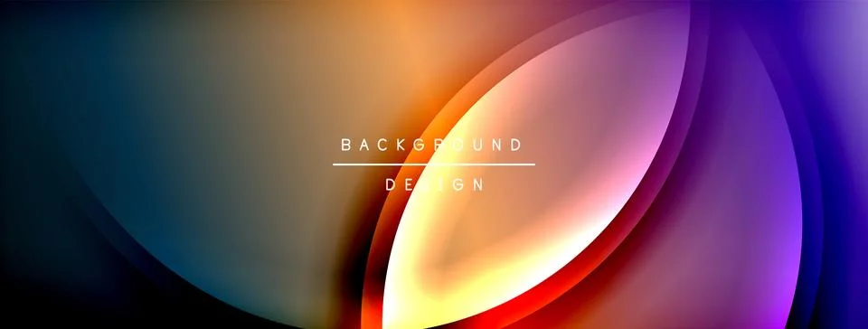 Bright rainbow style color gradient with curve round shape line background 库存插图