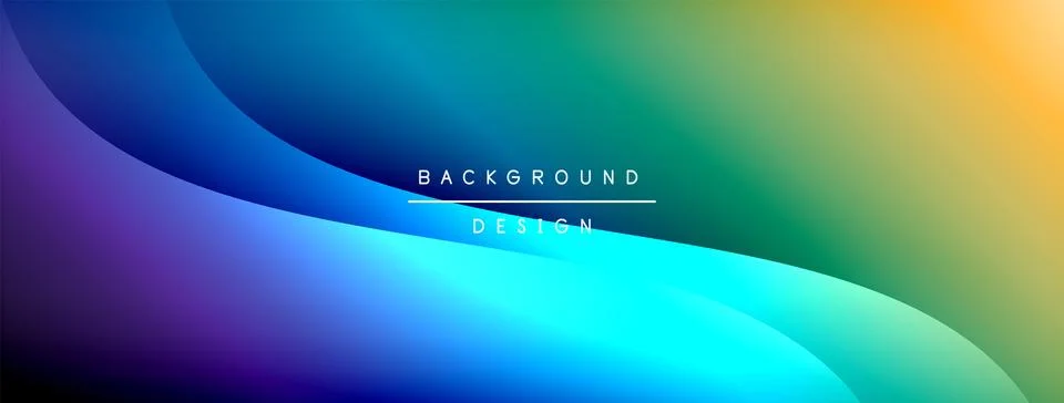 Bright rainbow style color gradient with curve round shape line background 库存插图