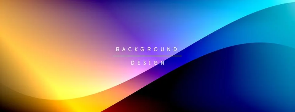 Bright rainbow style color gradient with curve round shape line background Stockillustratie