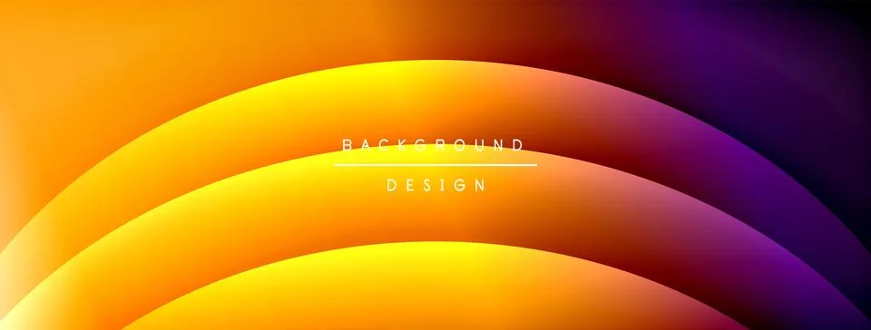 Bright rainbow style color gradient with curve round shape line background 库存插图