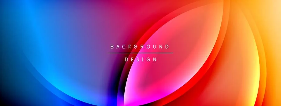 Bright rainbow style color gradient with curve round shape line background イラスト素材