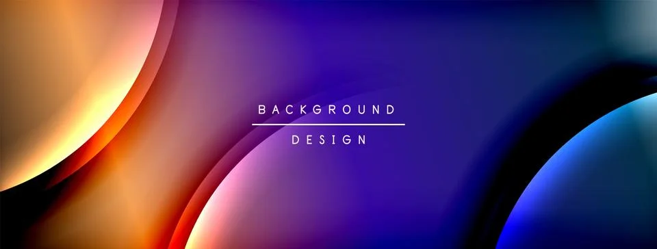Bright rainbow style color gradient with curve round shape line background Stockillustratie