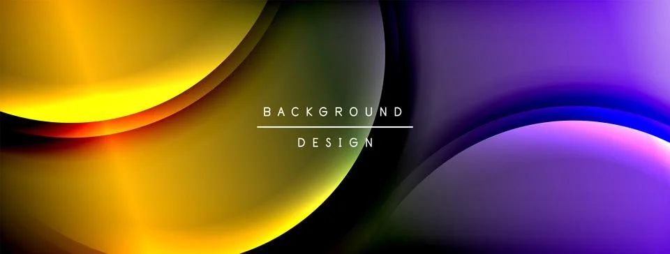 Bright rainbow style color gradient with curve round shape line background Stockillustratie