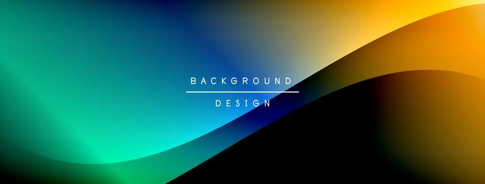 Bright rainbow style color gradient with curve round shape line background 库存插图