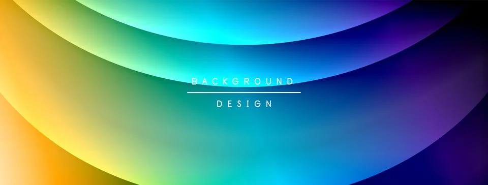 Bright rainbow style color gradient with curve round shape line background 库存插图