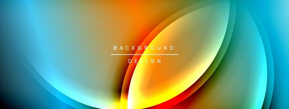 Bright rainbow style color gradient with curve round shape line background イラスト素材