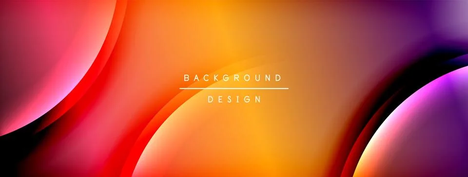 Bright rainbow style color gradient with curve round shape line background Stock Illustration