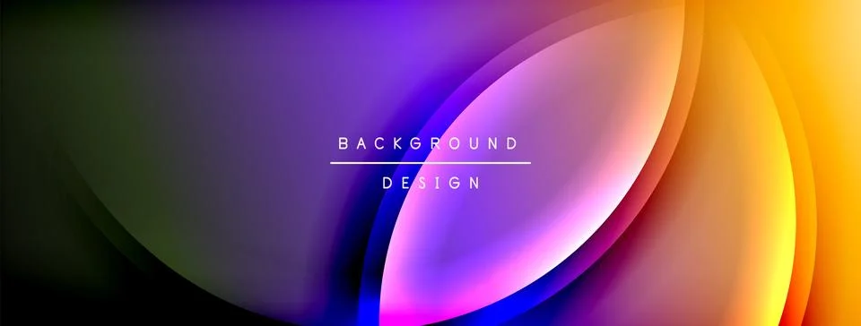 Bright rainbow style color gradient with curve round shape line background 库存插图