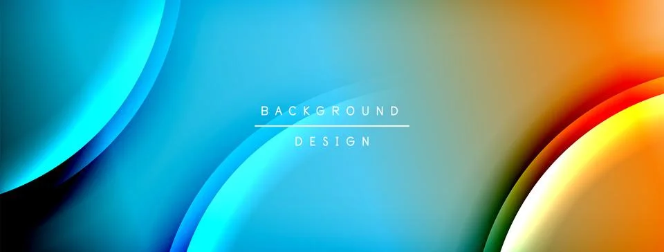 Bright rainbow style color gradient with curve round shape line background Stockillustratie