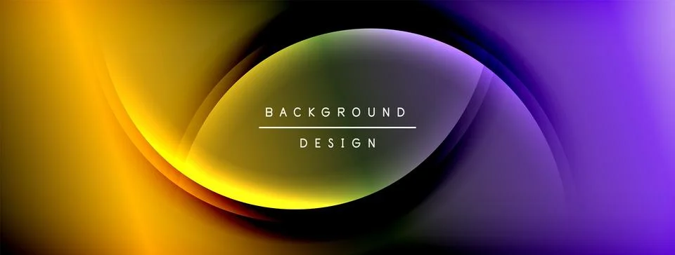Bright rainbow style color gradient with curve round shape line background 库存插图