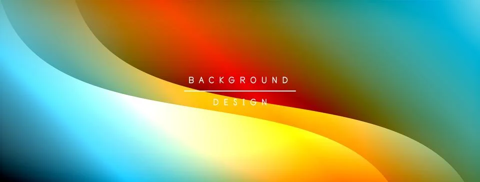 Bright rainbow style color gradient with curve round shape line background 库存插图