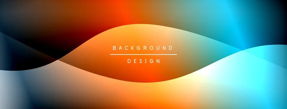 Bright rainbow style color gradient with curve round shape line background Stock Illustration