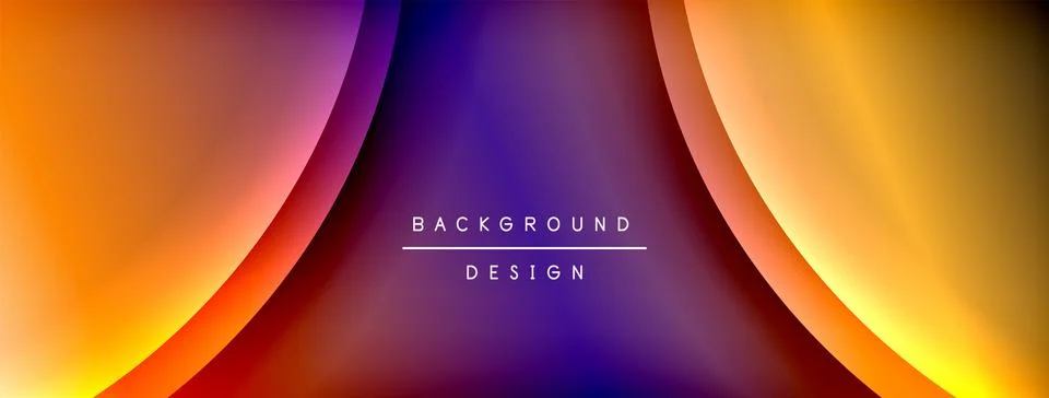 Bright rainbow style color gradient with curve round shape line background 库存插图