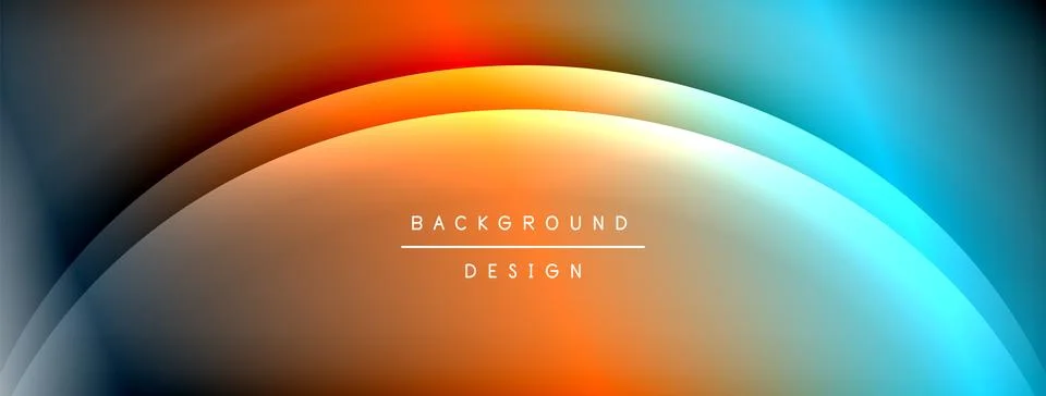 Bright rainbow style color gradient with curve round shape line background 库存插图