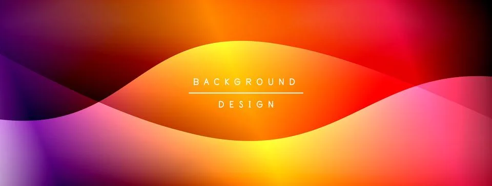 Bright rainbow style color gradient with curve round shape line background イラスト素材