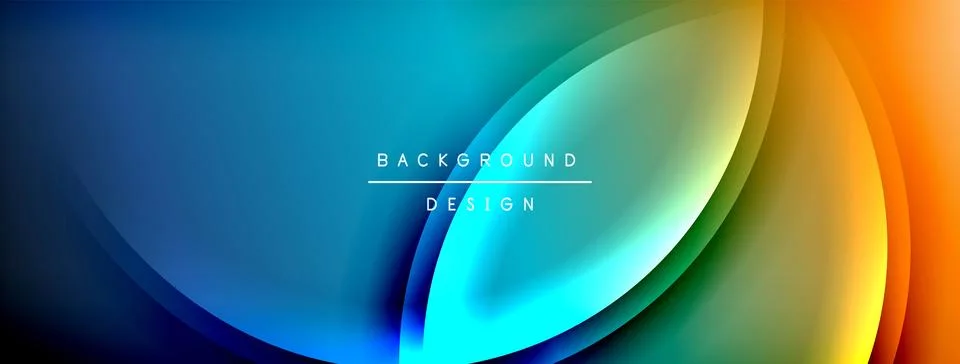 Bright rainbow style color gradient with curve round shape line background... Stock Illustration