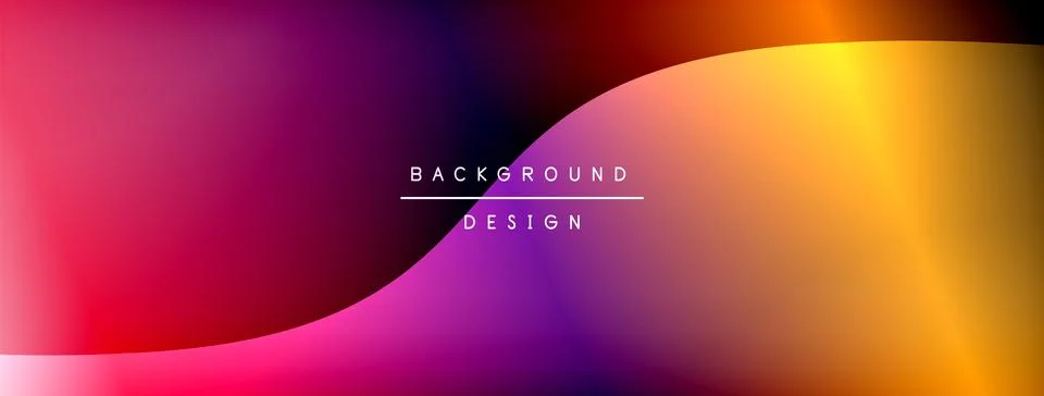 Bright rainbow style color gradient with curve round shape line background. Stock Illustration