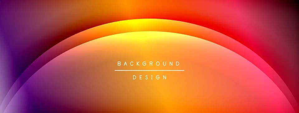 Bright rainbow style color gradient with curve round shape line background. Stock Illustration
