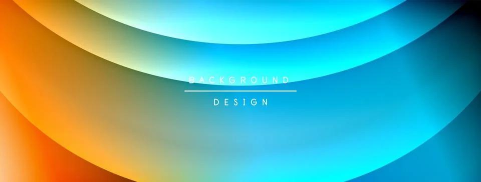 Bright rainbow style color gradient with curve round shape line background. Stock Illustration