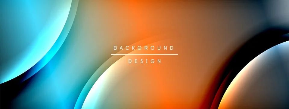 Bright rainbow style color gradient with curve round shape line background. Stock Illustration