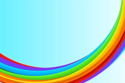 Bright rainbow vector background, summer poster template Stock Illustration