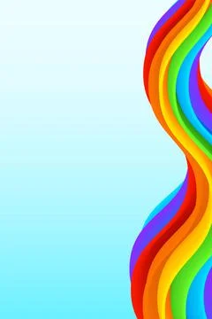Bright rainbow vector background, summer poster template Stock Illustration