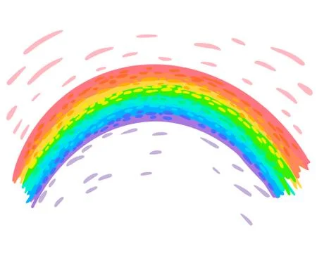 Bright rainbow, vector drawing, cartoon style illustration. Stock Illustration