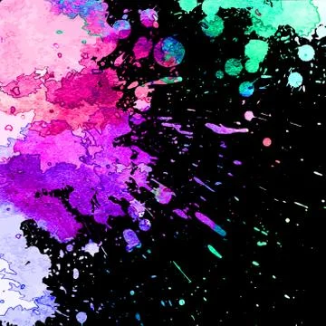 Bright rainbow vector   watercolor  splash on black Stockillustratie