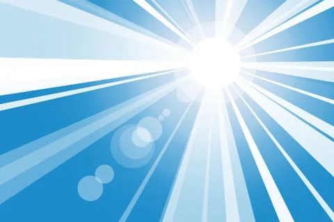 Bright ray abstract and light blue background, vector and illustration. Stock Illustration
