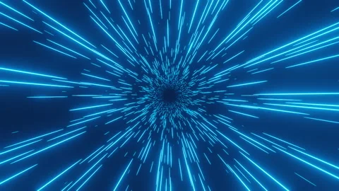 Bright rays on a blue background create an endless tunnel. Big Bang. Seamless Stock Footage 130047103