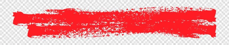 Bright red abstract paint stroke on transparent background. Stock Illustration