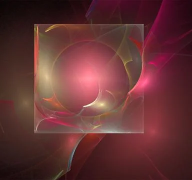 Bright red abstract pattern on black, color digital graphics, background Stock Illustration
