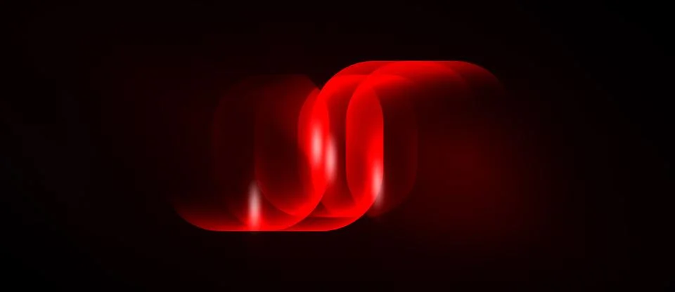 Bright red abstract shape resembling infinity symbol. Dark background empha.. 库存插图