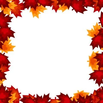 Bright red and orange maple leaves ornament Stock Illustration