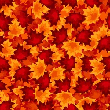 Bright red and orange maple leaves pattern 스톡 일러스트