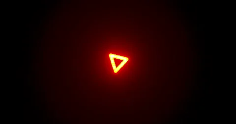 Bright red and white triangle alien UFO spacecraft light led animation effect Video stock 211545661