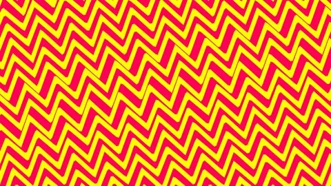 Bright red and yellow zigzag pattern fills the frame with bold geometric line Stockillustratie