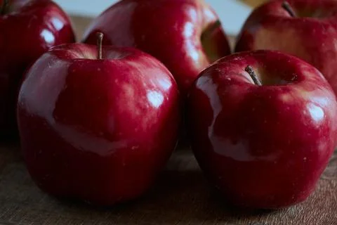 Bright red apples Stock Photos