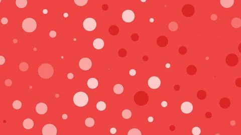 Bright red background with assorted pink and white circular bokeh dots scatte 库存插图