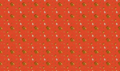 Bright red background with small strawberry pattern Stock Illustration