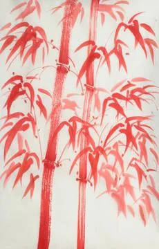 Bright red bamboo Stock Illustration